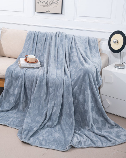 Patura Cocolino Subtire, 200x230cm, Gri Deschis/Inimi-P8239
