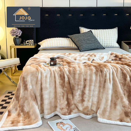 Patura Pufoasa Cocolino Premium, 200x230cm, Bej/Alb-C7142