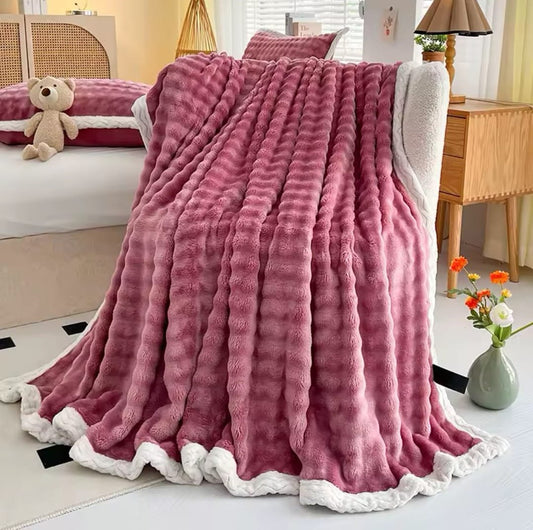 Patura Pufoasa Cocolino Premium, 200x230cm, Roz Inchis-P7754