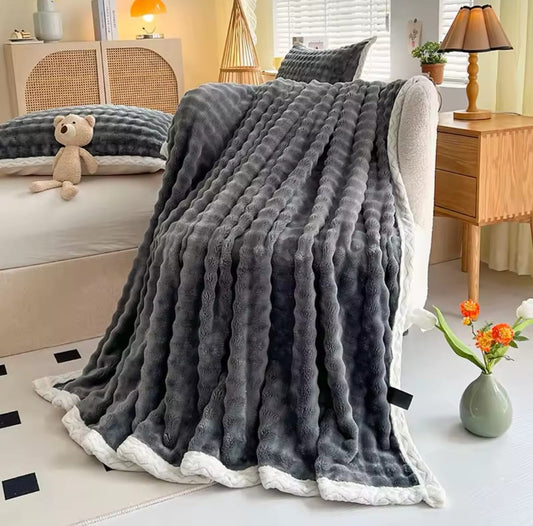 Patura Pufoasa Cocolino Premium, 200x230cm, Gri Inchis-P7756