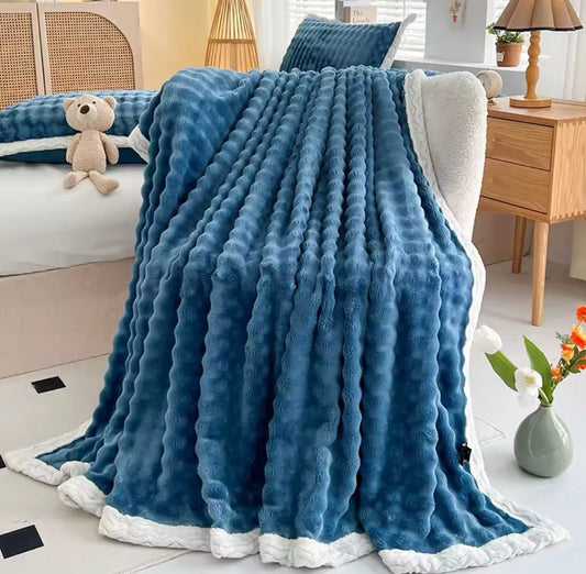 Patura Pufoasa Cocolino Premium, 200x230cm, Albastru-P7755