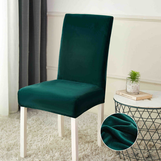 Set 6 Huse Universale pentru Scaun, din Catifea, Verde Smarald